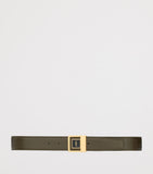 Saint Laurent leather belt with gold-tone buckle, UK version