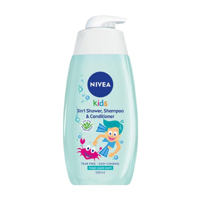 NIVEA Kids Magic Apple 3 in 1 Shower Shampoo & Conditioner   500ml