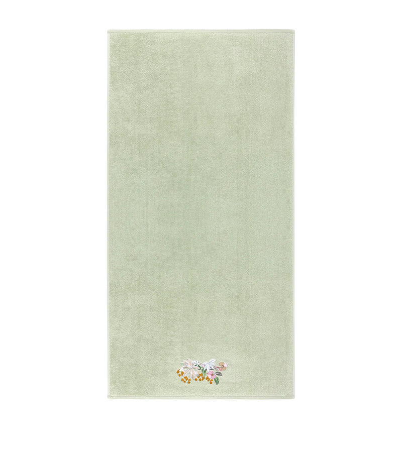 Yves Delorme Embroidered Orchidee bath towel 70cm x 140cm (British brand)