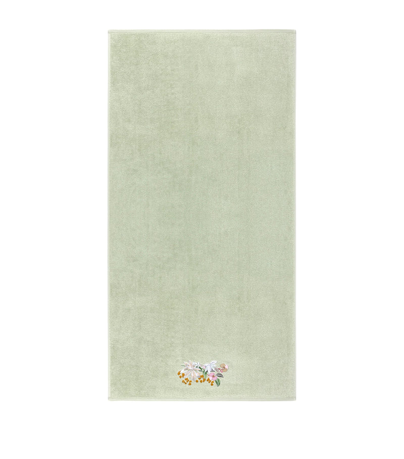 Yves Delorme Embroidered Orchidee bath towel 70cm x 140cm (British brand)
