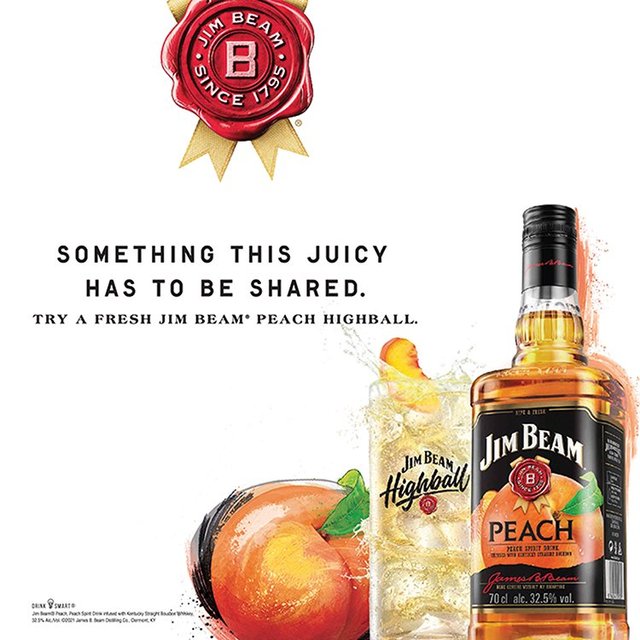 Jim Beam Peach Kentucky Bourbon Whiskey   70cl GOODS M&S   