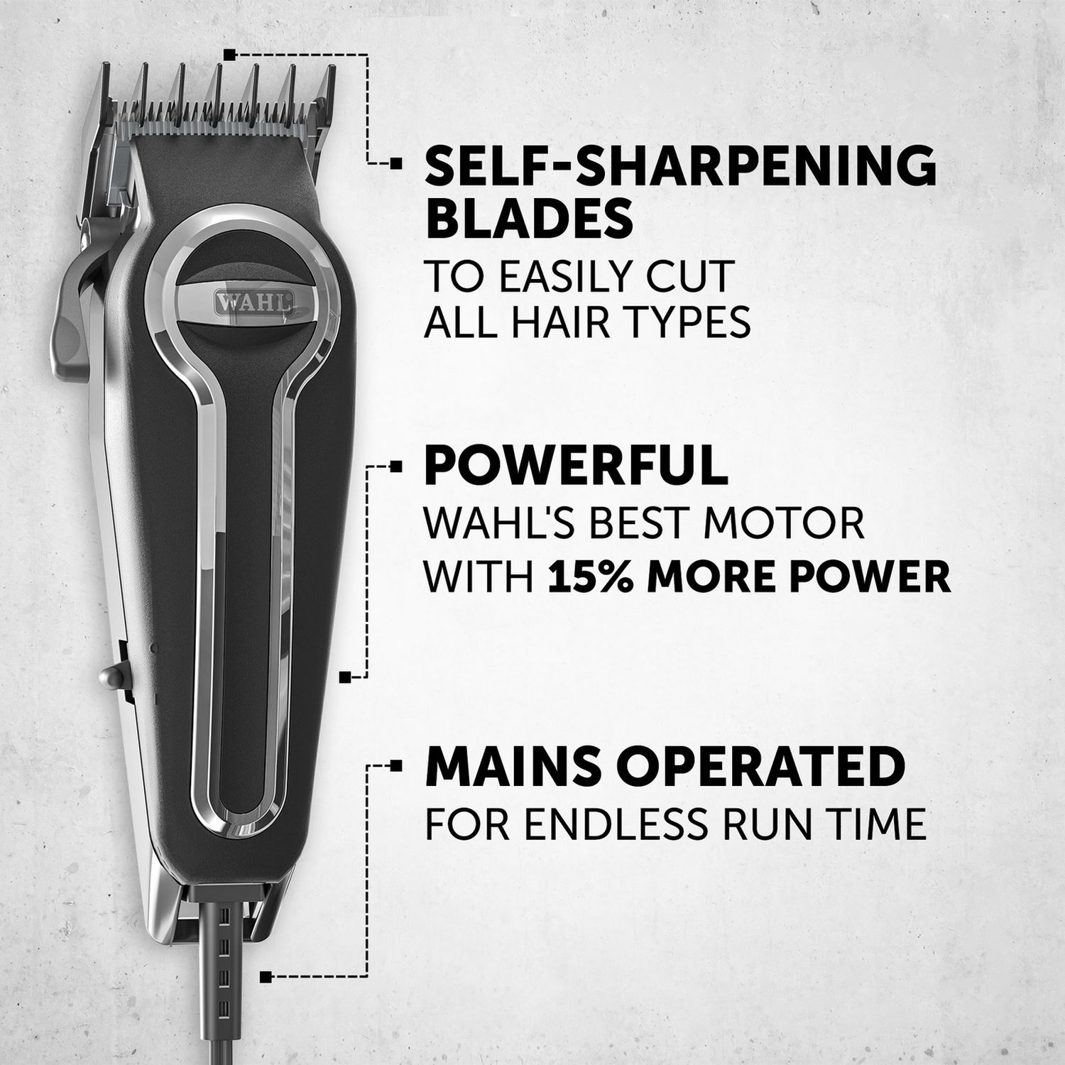 Wahl Elite Pro hair clipper set with accessories - British product