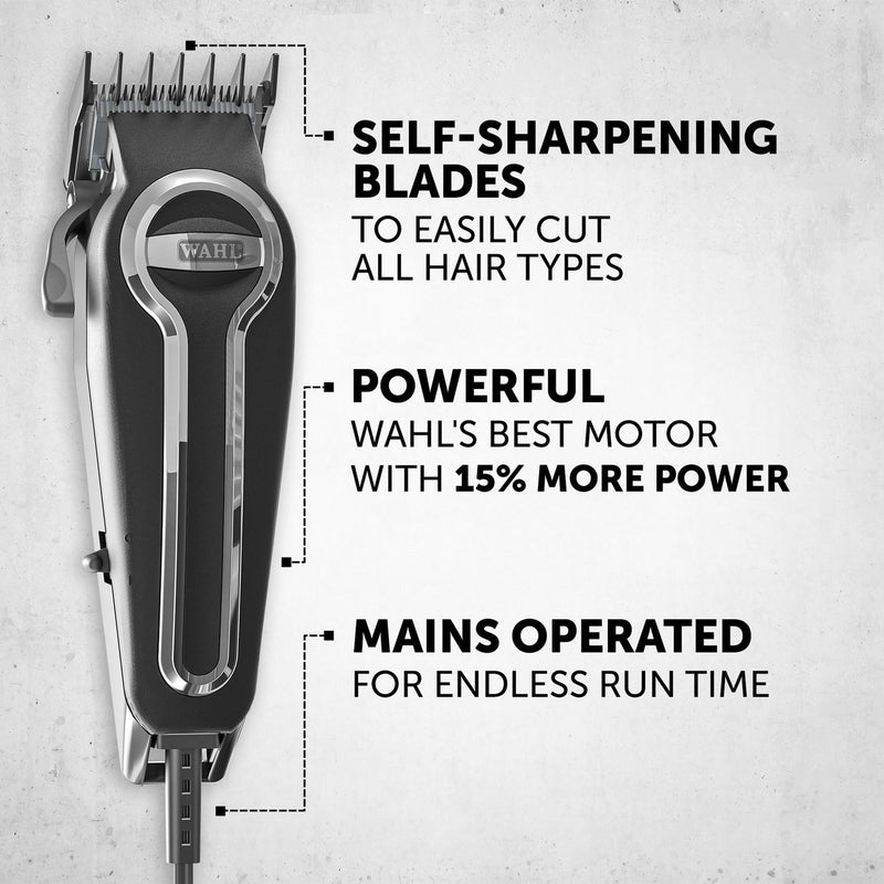 Wahl Elite Pro hair clipper set with accessories - British product