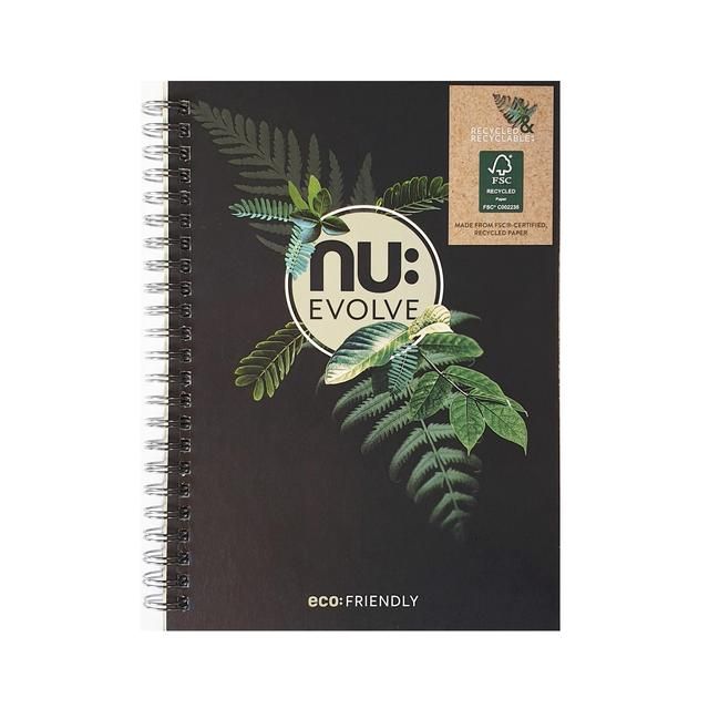 Nu Evolve A5 Recycled Wiro Notebook - 120 pgs