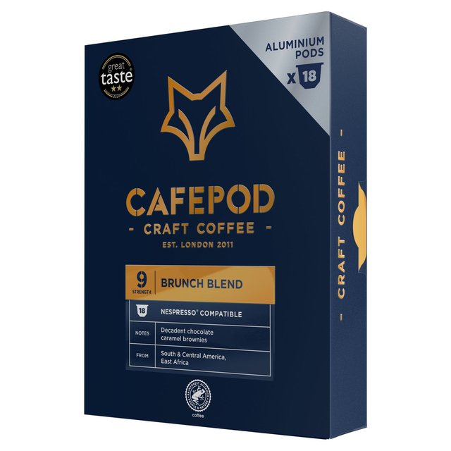 CafePod Brunch Blend Nespresso Compatible Aluminium Coffee Pods   18 per pack GOODS M&S   