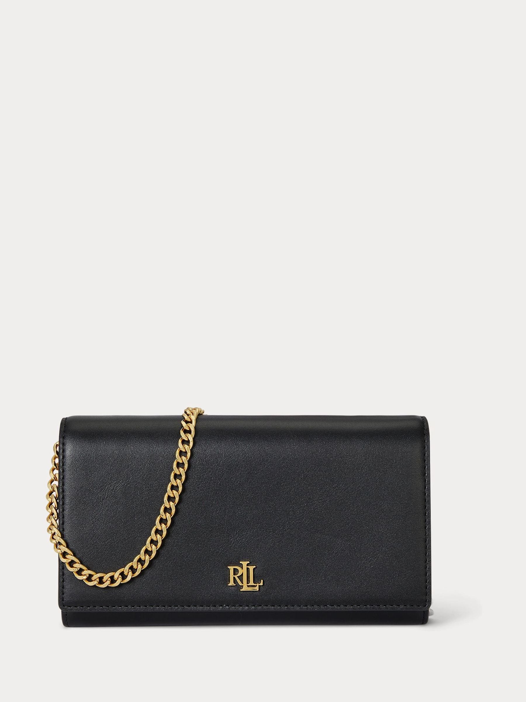 Lauren Ralph Lauren black Adair II chain wallet, imported from the UK