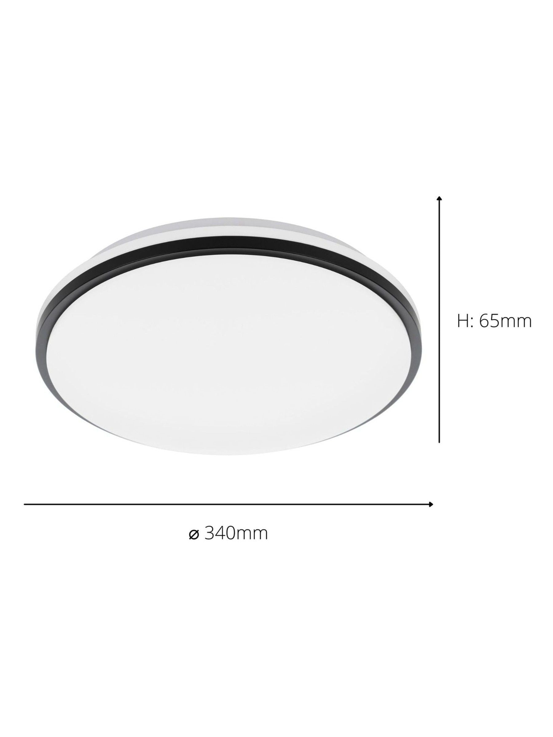 Eglo Pinetto LED ceiling light white plastic and black frame, UK version