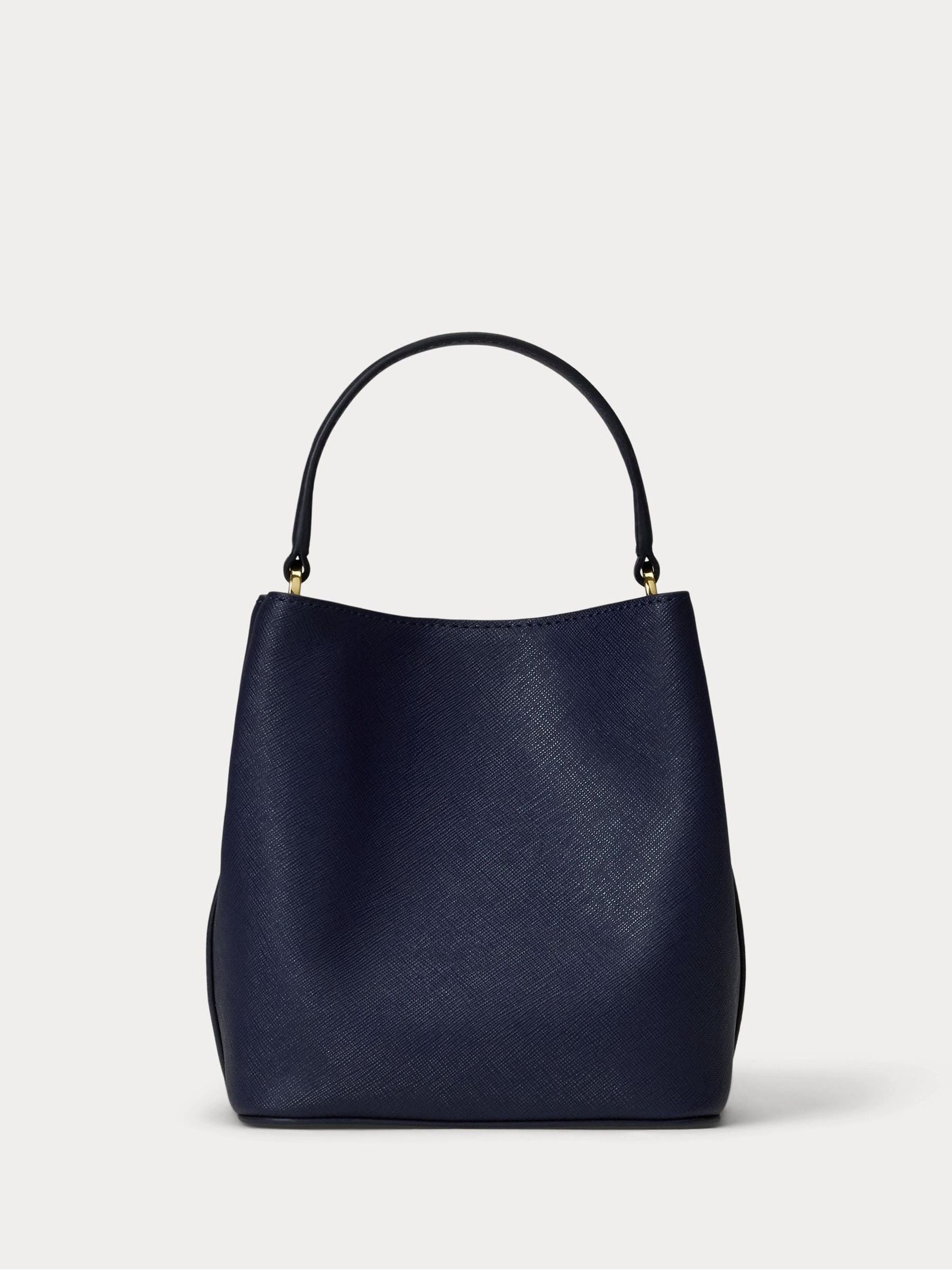 Lauren Ralph Lauren Reese bucket bag crosshatch leather, imported from the UK