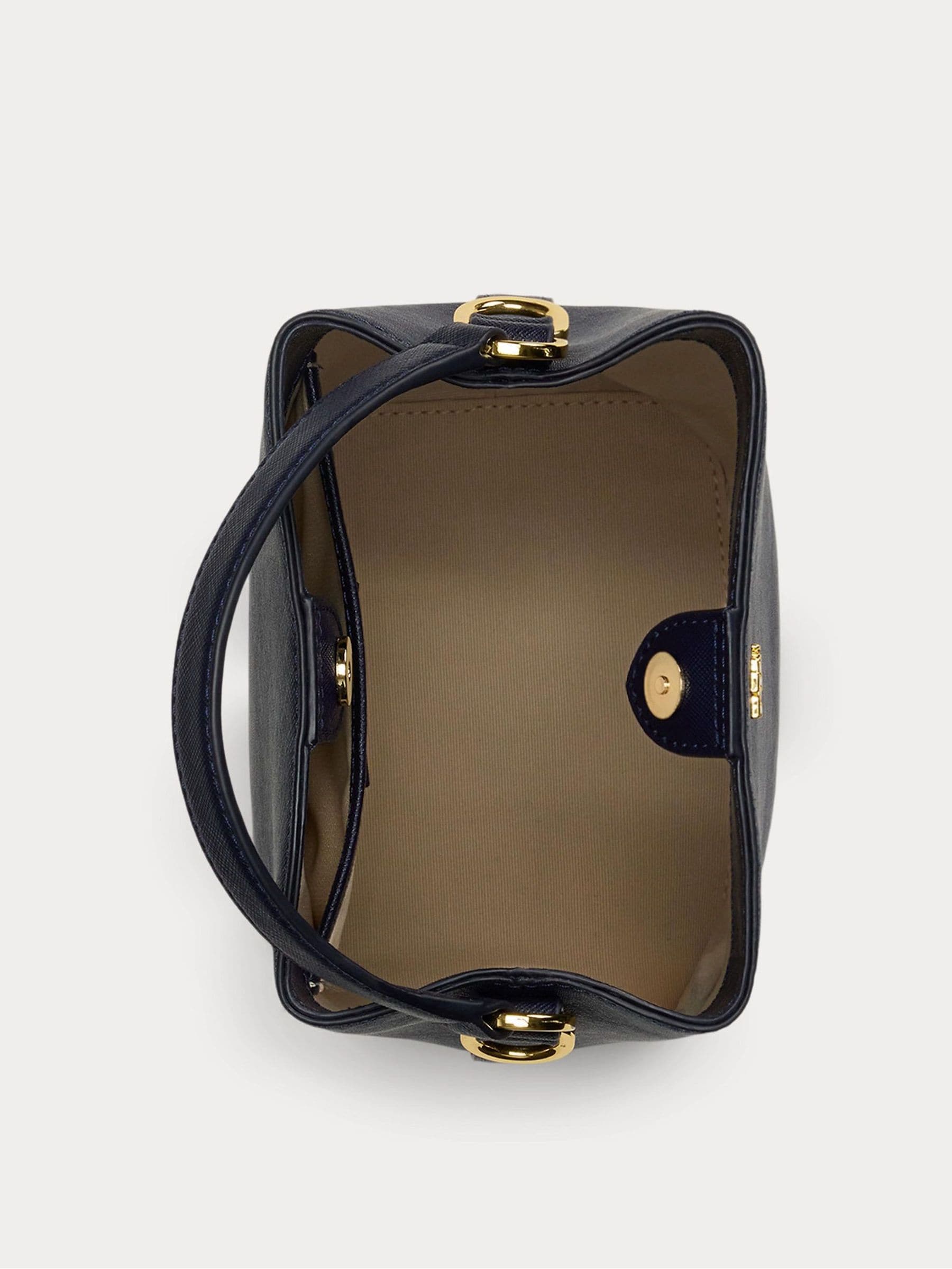 Lauren Ralph Lauren Reese bucket bag crosshatch leather, imported from the UK