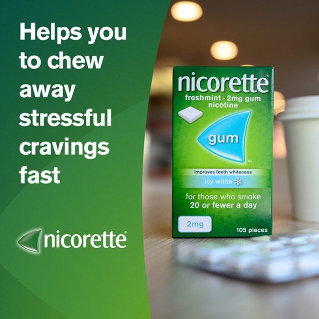 Nicorette Icy White Gum 2 mg 105 Gums (Stop Smoking Aid)   105 per pack GOODS M&S   