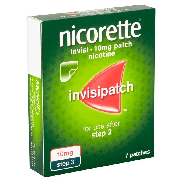 Nicorette InvisiPatch Step 3 10 mg 7 Patches (Stop Smoking Aid)   7 per pack GOODS M&S   