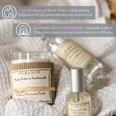 Superdrug Durance Perfumed Handmade Candle Fresh Linen Candles 180g - Kjøp online hos McGrocer