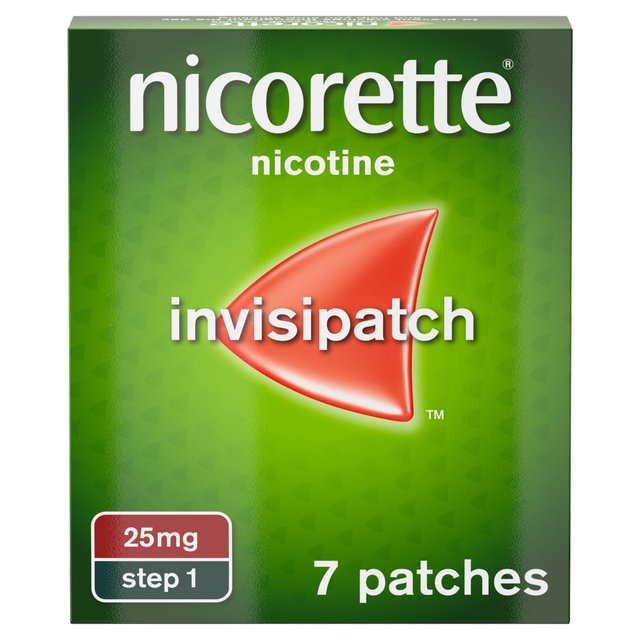 Nicorette Invisi Patch Step 1 25 mg 7 Patches (Stop Smoking Aid)   7 per pack GOODS M&S   