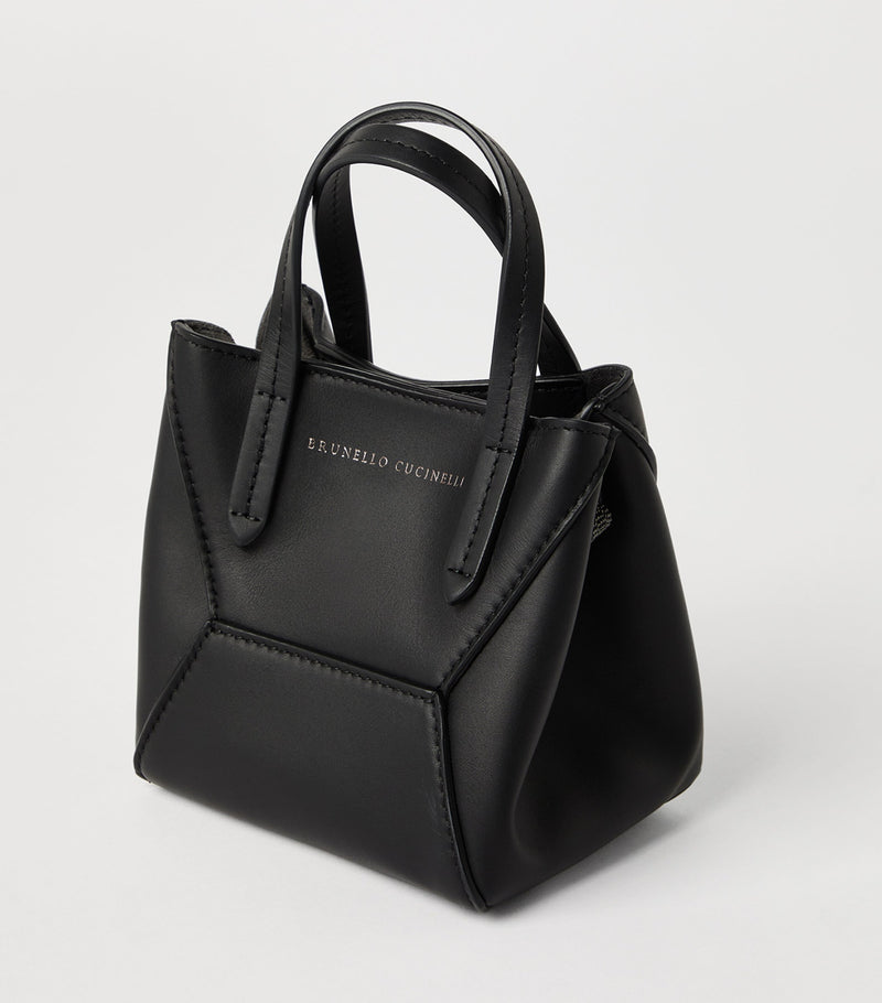 Brunello Cucinelli BC Duo mini calfskin tote bag, imported from the UK