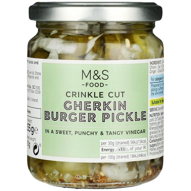 M&S Crinkle Cut Gherkin Burger Pickle   270g