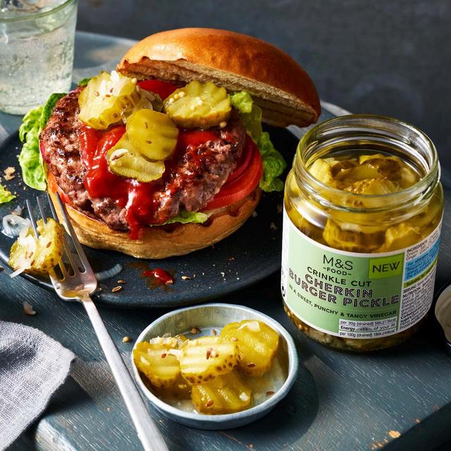 M&S Crinkle Cut Gherkin Burger Pickle   270g