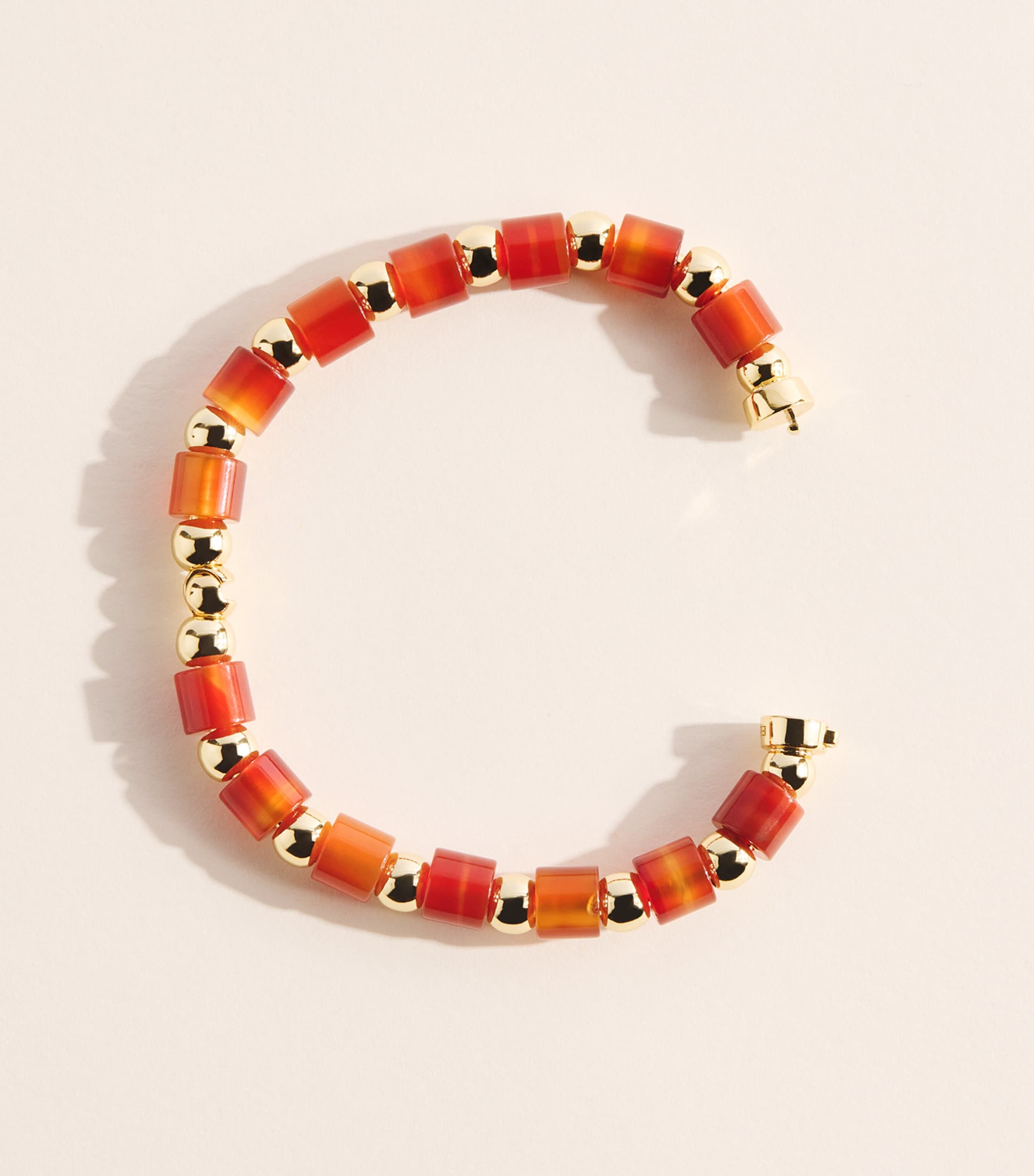 Eddie Borgo gold-plated carnelian Marcy bracelet, imported from the UK