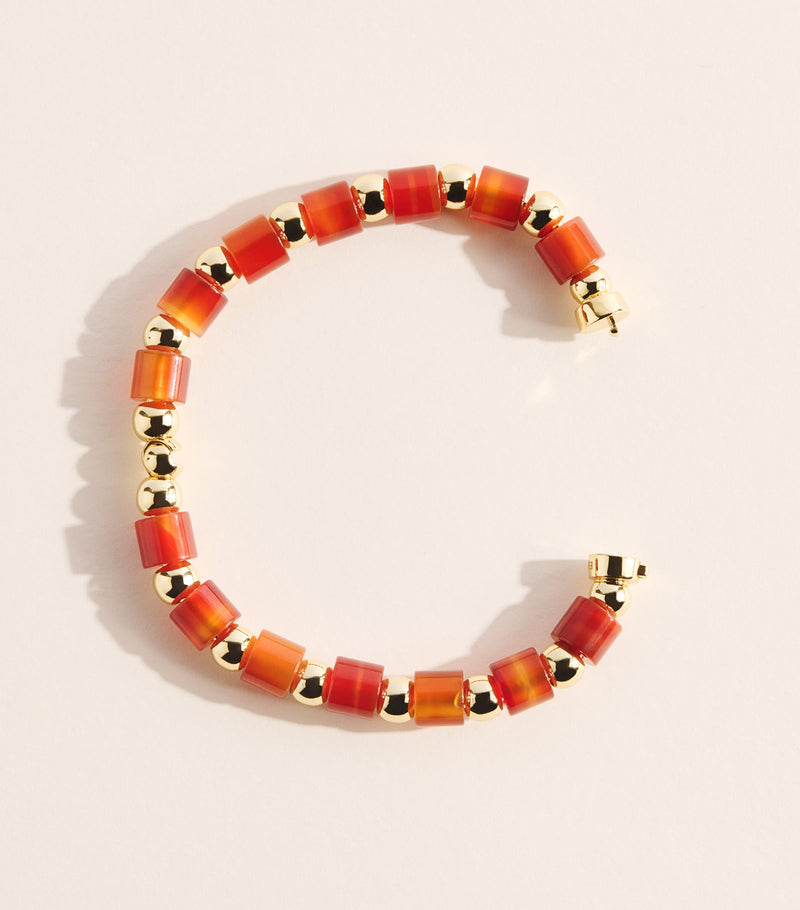 Eddie Borgo gold-plated carnelian Marcy bracelet, imported from the UK