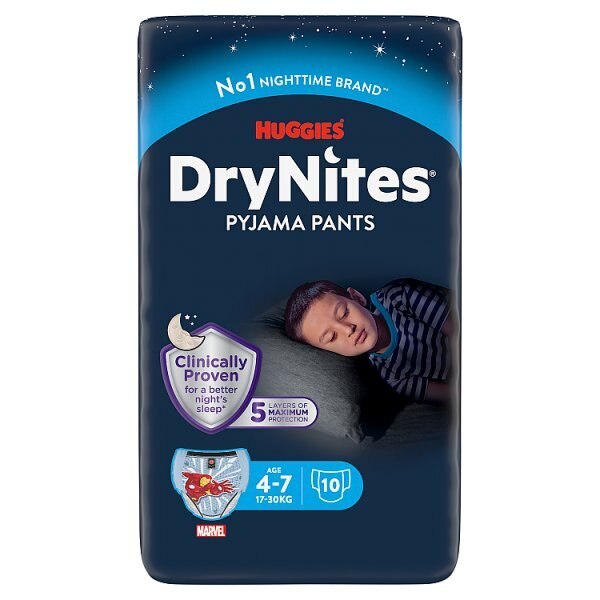 Huggies DryNites 4-7 Years Boy's Pyjama Pants x 10 GOODS Superdrug   