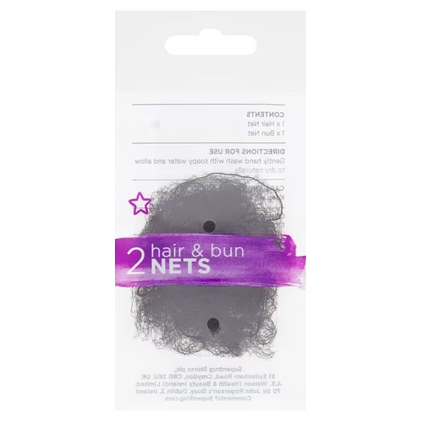 Superdrug Hair and Bun Net 2pk Multipack Set (British brand)