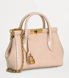 Dolce&Gabbana leather top-handle bag with gold-tone hardware, imported from the UK