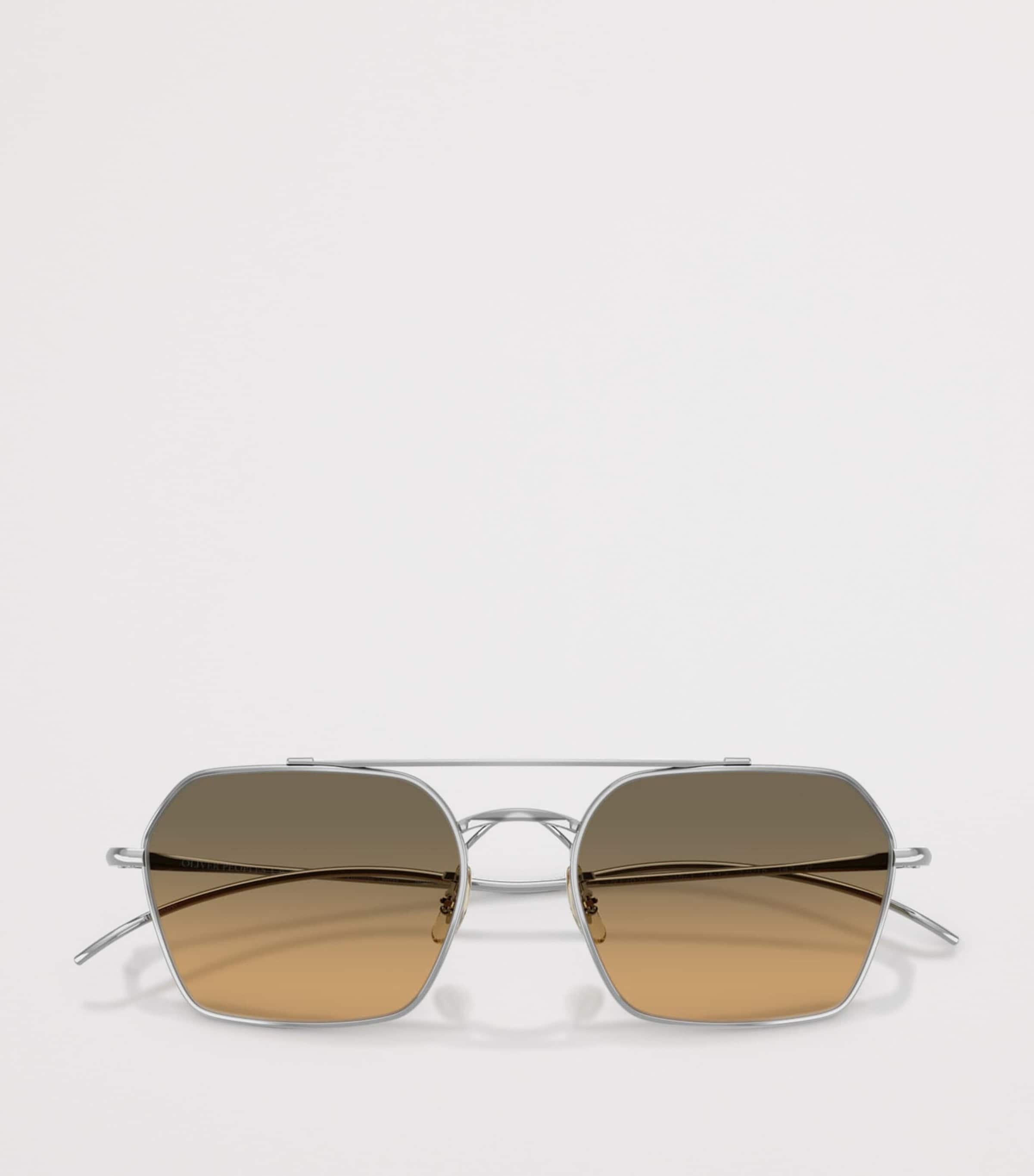 Oliver Peoples TK-15 quadratische Titan-Sonnenbrille - britisches Produkt