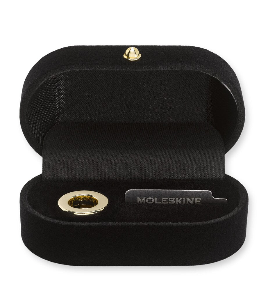 Moleskine gold-plated O notebook charm, imported from the UK