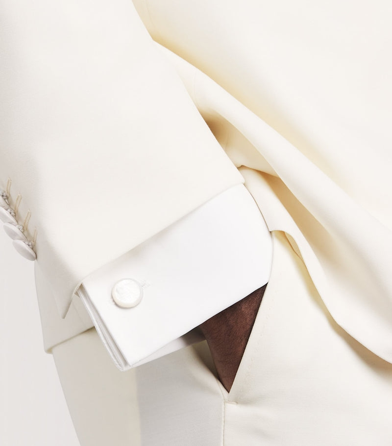 Tateossian mother-of-pearl round cufflinks and studs set, UK version
