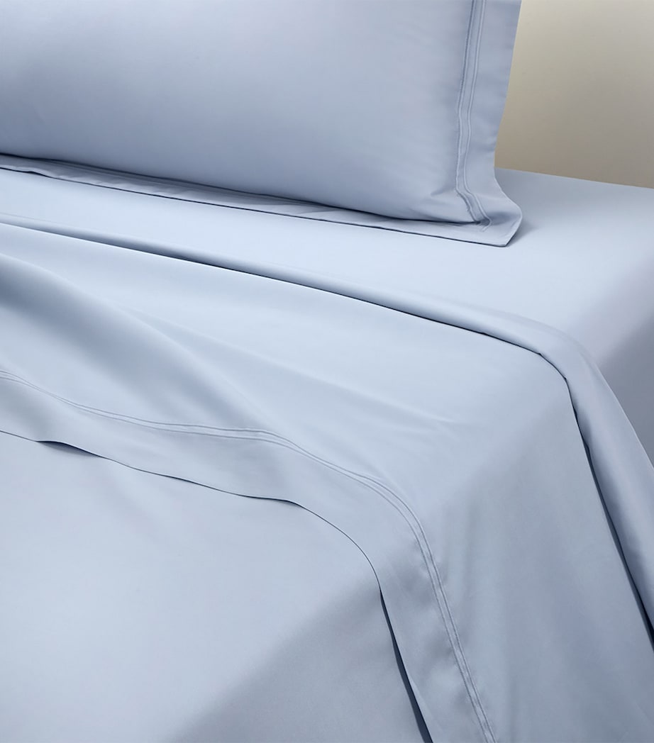 Yves Delorme Triomphe Celeste Double Flat Sheet 240cm x 295cm (British brand)