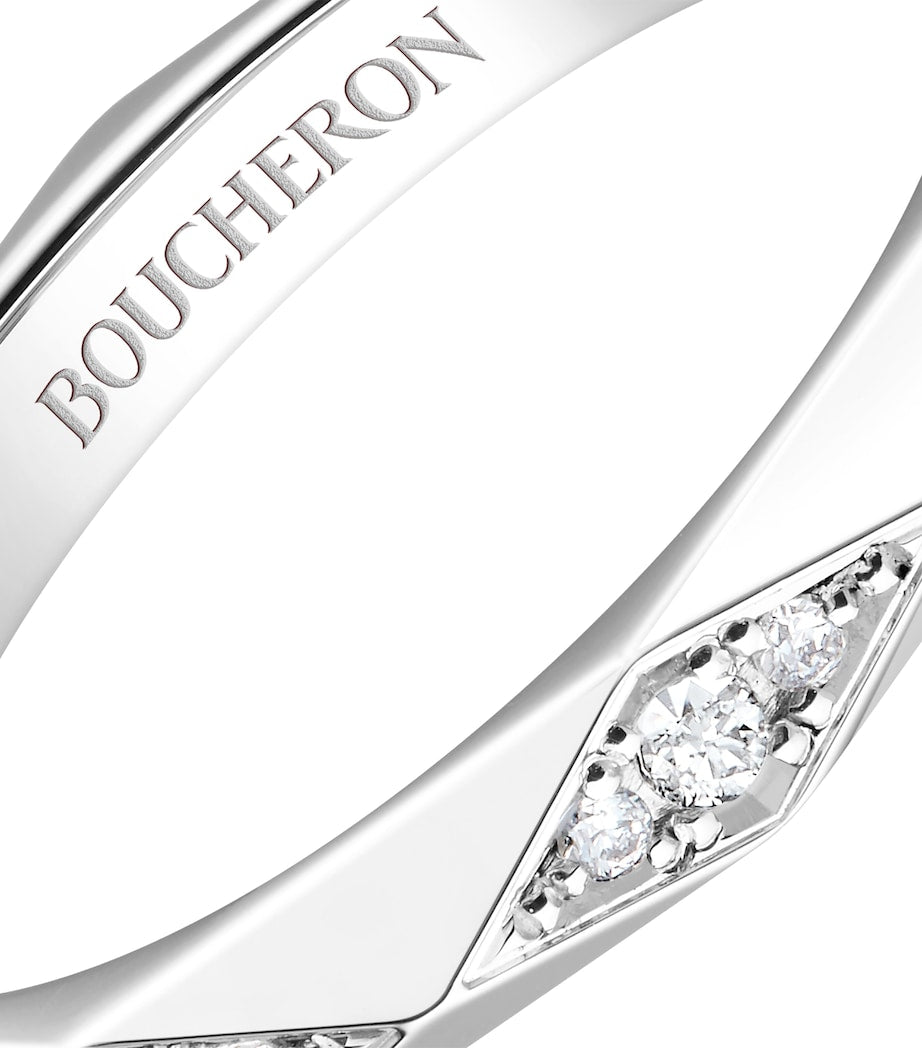 Boucheron platinum diamond Facette wedding band ring UK version