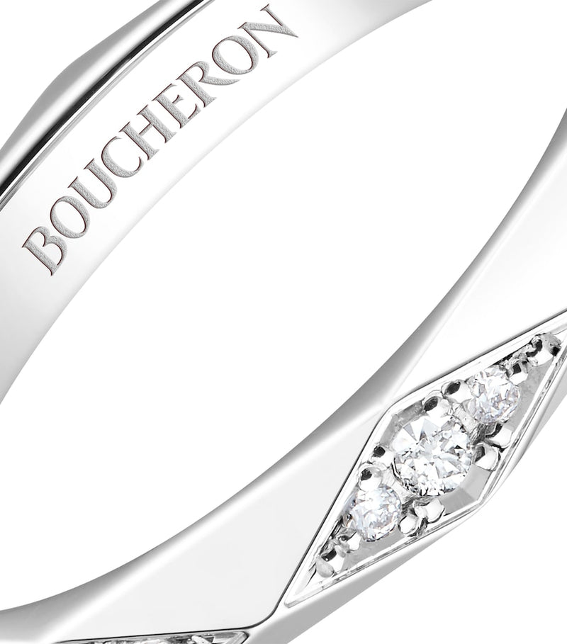 Boucheron platinum diamond Facette wedding band ring UK version