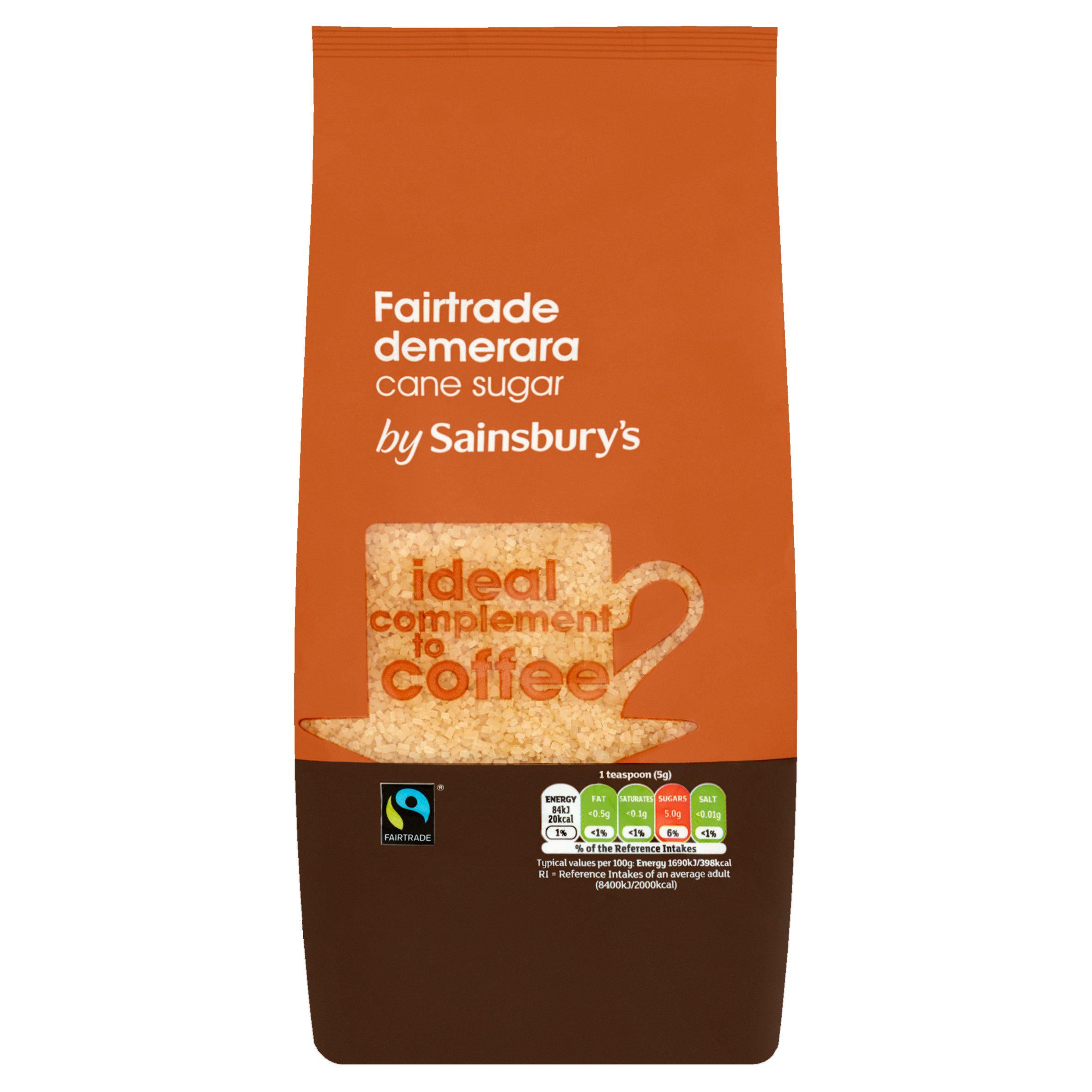 Sainsbury's Fairtrade Demerara Cane Sugar 1kg Baking Essentials Sainsburys   