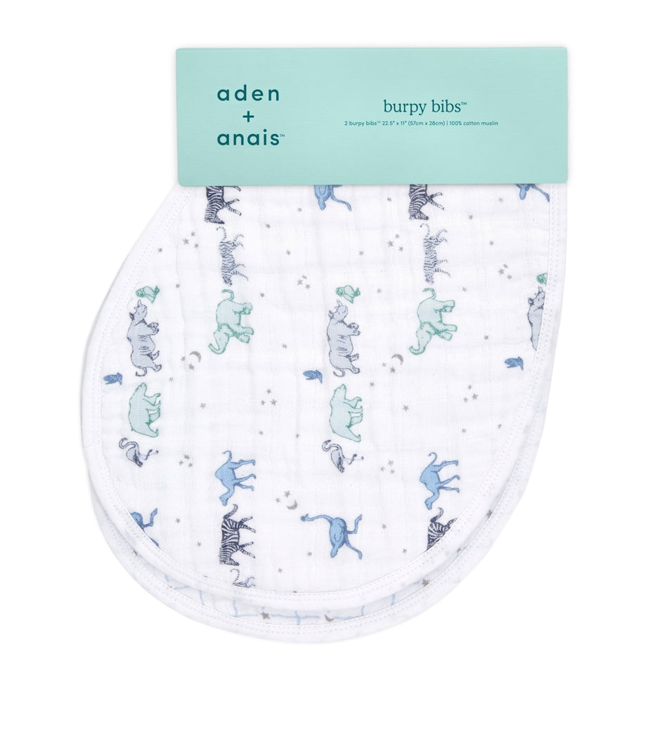 Aden + Anais burpy bibs set of 2 in muslin cotton (British brand)