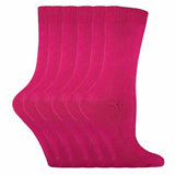 Sock Snob 6 Pairs Ladies Plain Coloured Cotton Socks 4-7 UK GOODS Superdrug PL30 Deep Fuchsia  