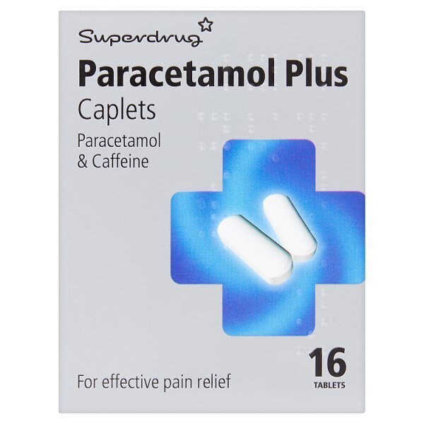 Superdrug Paracetamol 500mg Plus Caffeine 65mg Caplets X 16