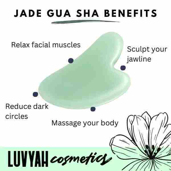 LUVYAH Cosmetics jade gua sha face body massage tool (British brand)