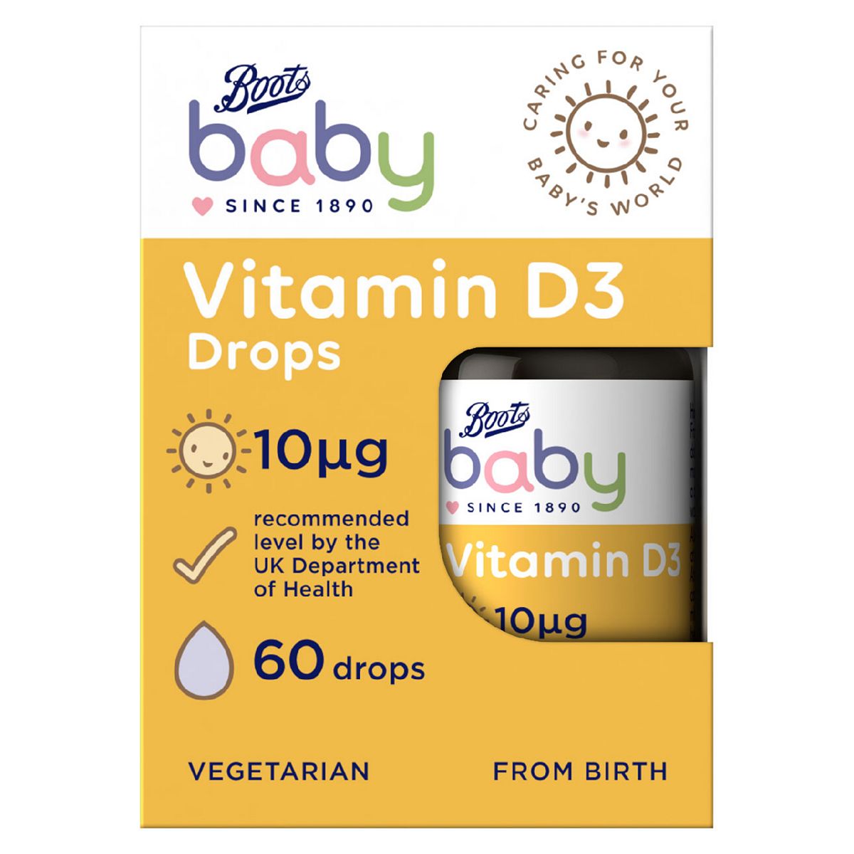 Boots Baby Vitamin D3 Drops - 60 Drops Baby Healthcare Boots   