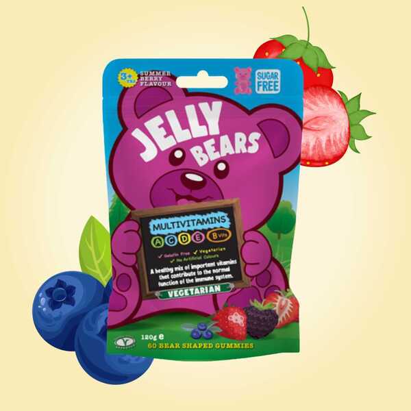 Jelly Bears multivitamin gummies Summer Berry 120 (British brand)