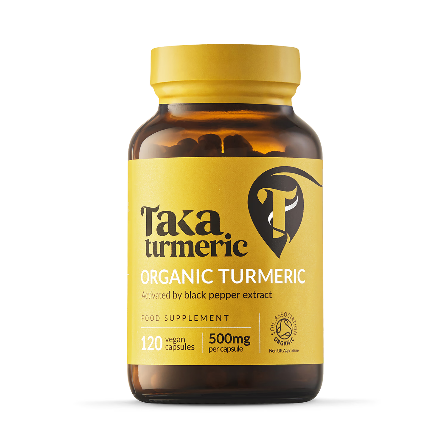 Taka Turmeric organic turmeric capsules 120, imported from the UK
