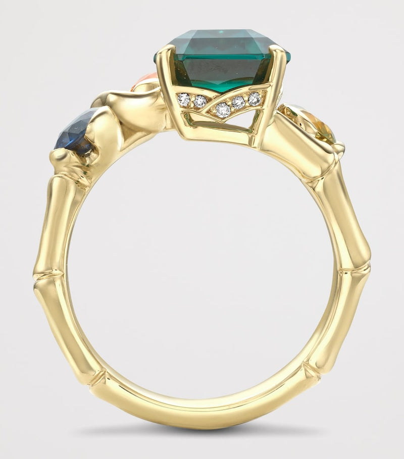 Boodles Gemini ring with sapphires and diamonds 18kt gold (British brand)