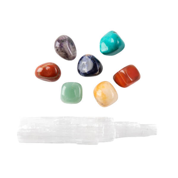 Myga Chakra Stone Set colorful stones for energy balance - British product