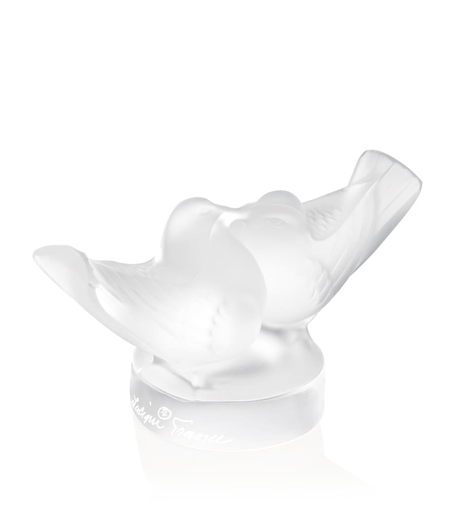 Lalique 2 Lovebirds large crystal sculpture, UK version