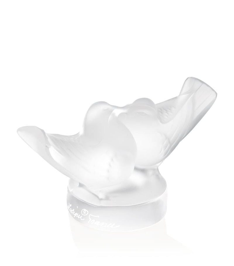 Lalique 2 Lovebirds large crystal sculpture, UK version