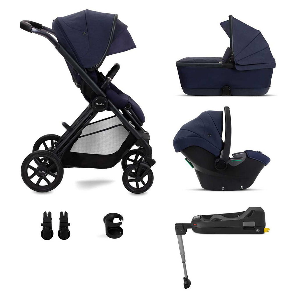 Silver Cross Reef Neptune Pushchair with First Bed Folding Carrycot and Travel Pack