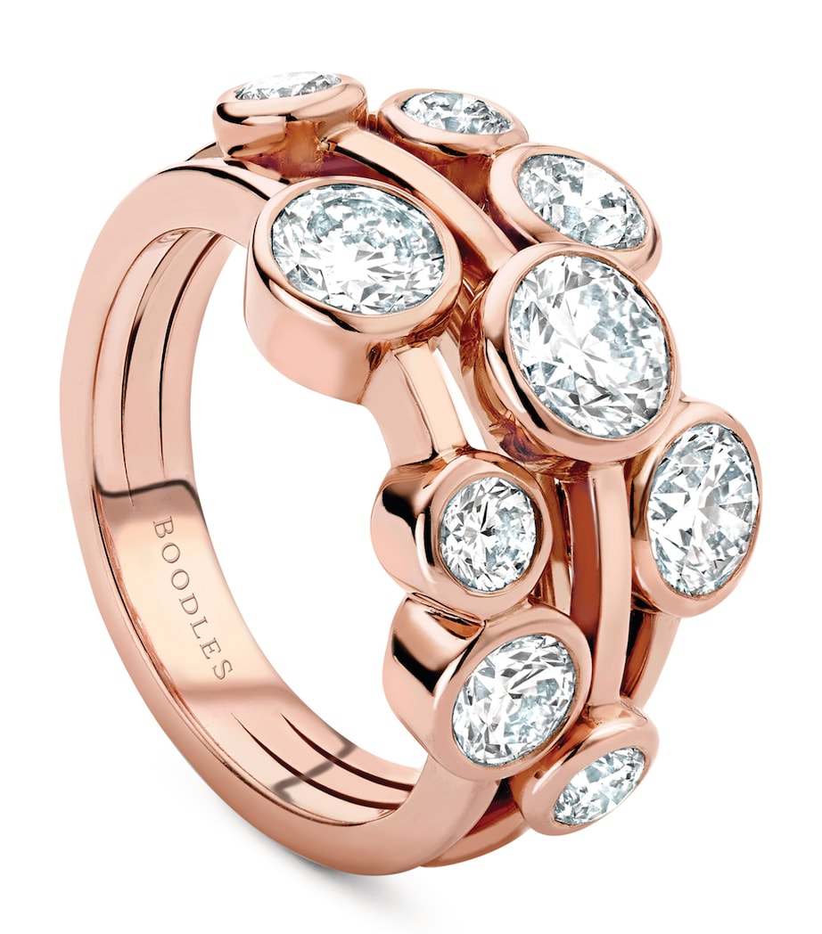 Boodles Raindance diamond cluster ring 18kt rose gold - British product