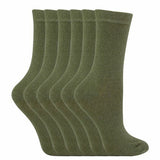 Sock Snob 6 Pk Childrens Solid Colour Cotton Socks 9-12 UK GOODS Superdrug Khaki Green  