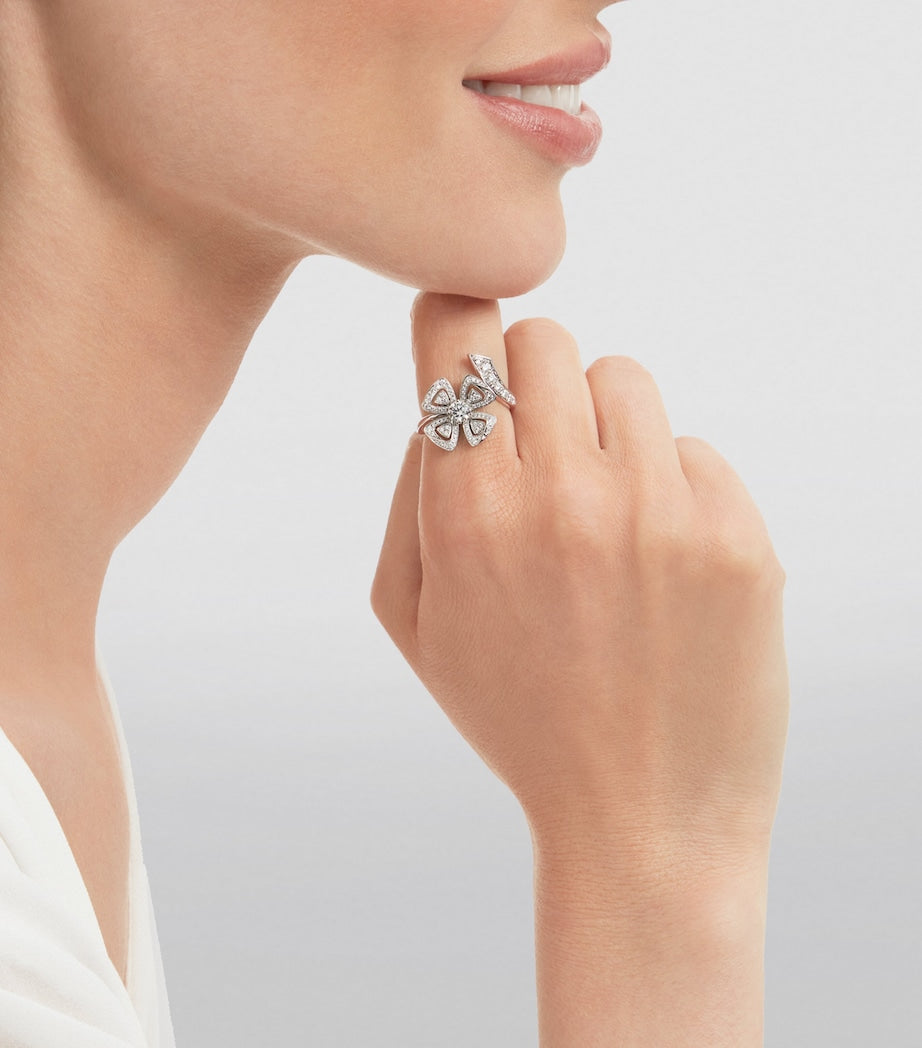 Bvlgari Fiorever ring white gold diamond, imported from the UK
