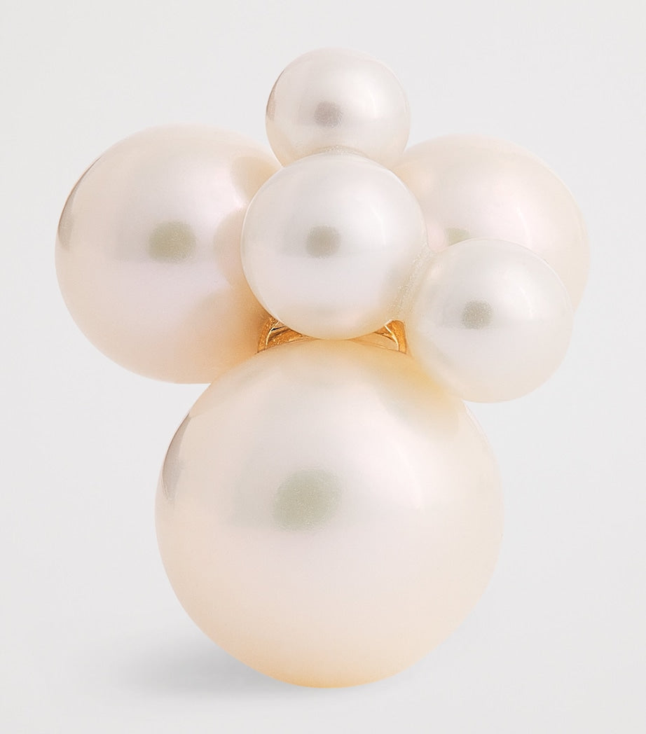 Sophie Bille Brahe Bisou single earring yellow gold pearls, imported from the UK