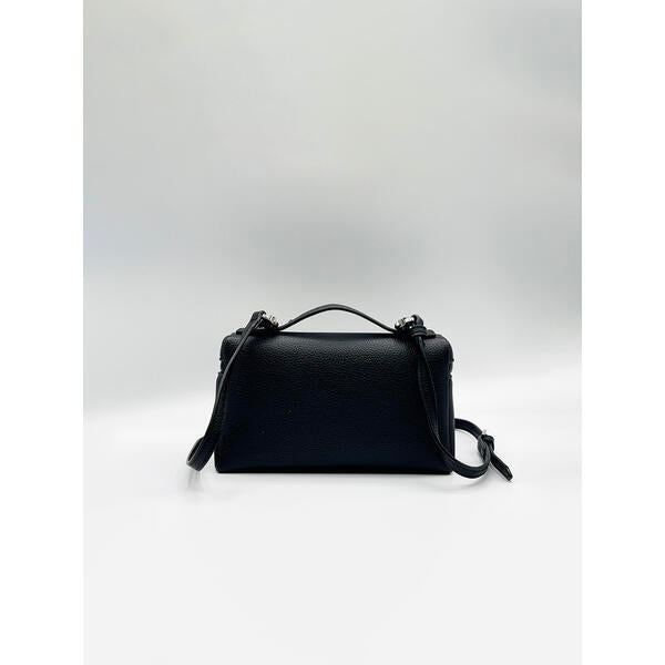 SVNX crossbody satchel in black faux leather (British brand)