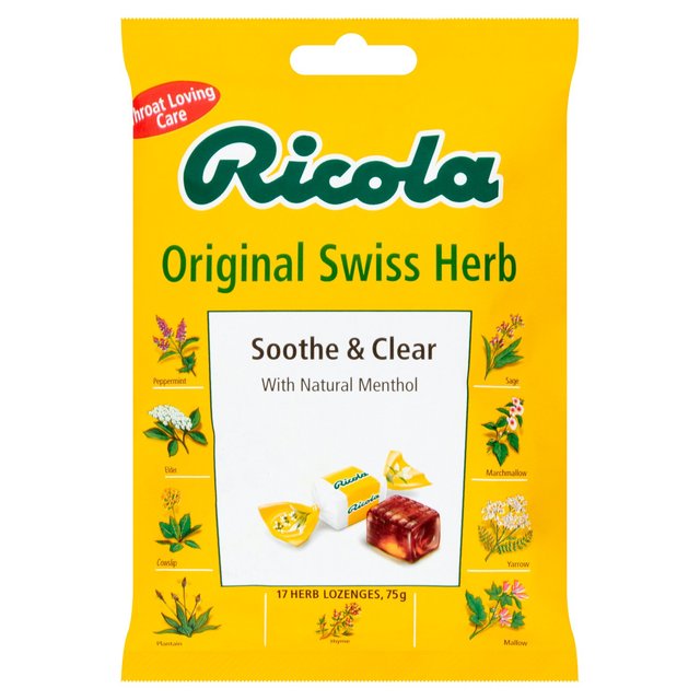 Ricola Soothe & Clear Original Swiss Herb Menthol Lozenges   75g